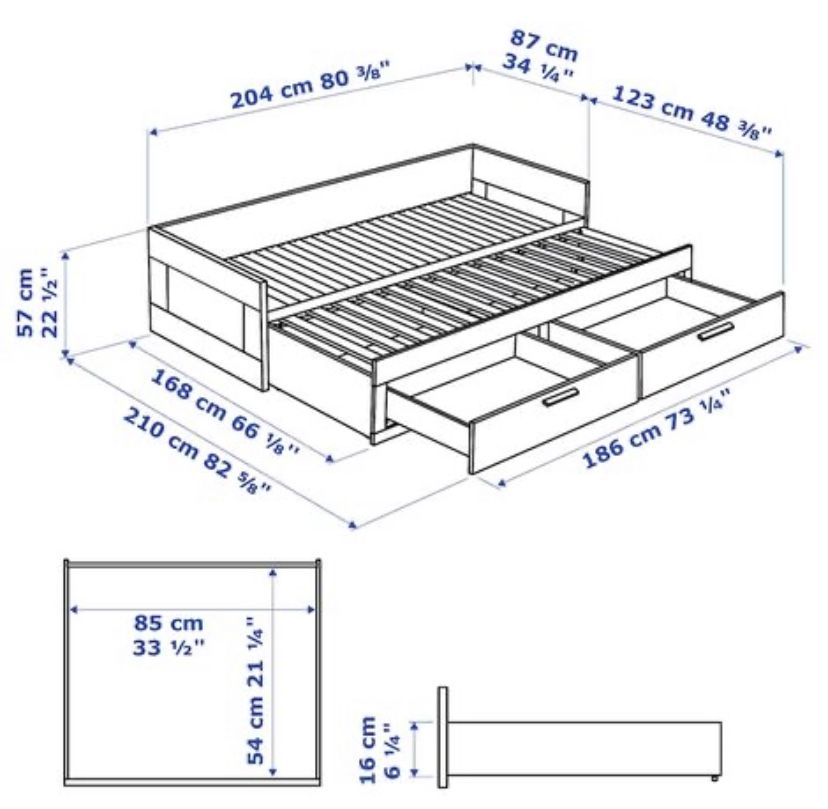 Ikea leżanka Brimnes łóżko plus dwa materace