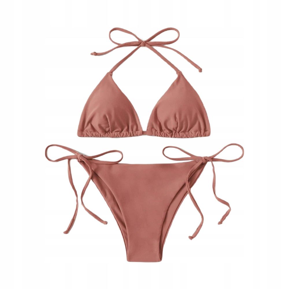 Strój Kąpielowy Bikini Halter Dusty Pink M 38