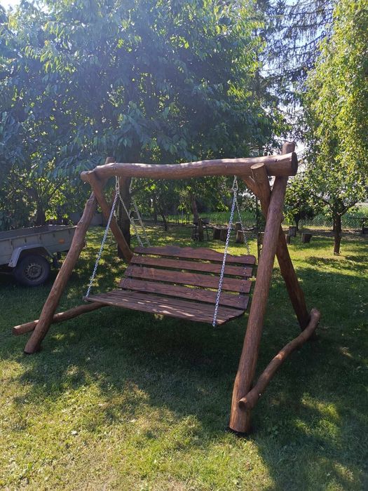 Dębowa Huśtawka na wymiar. Możliwość dowozu oraz montażu.