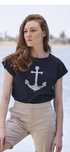 Nowa granatowa bluzka  t-shirt z kotwica styl marynistyczny 36/38 S/M