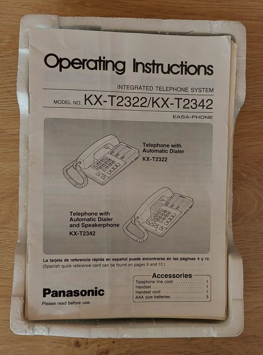 Panasonic KX-T2342 telefon stacjonarny z oryginalnym pudełkiem