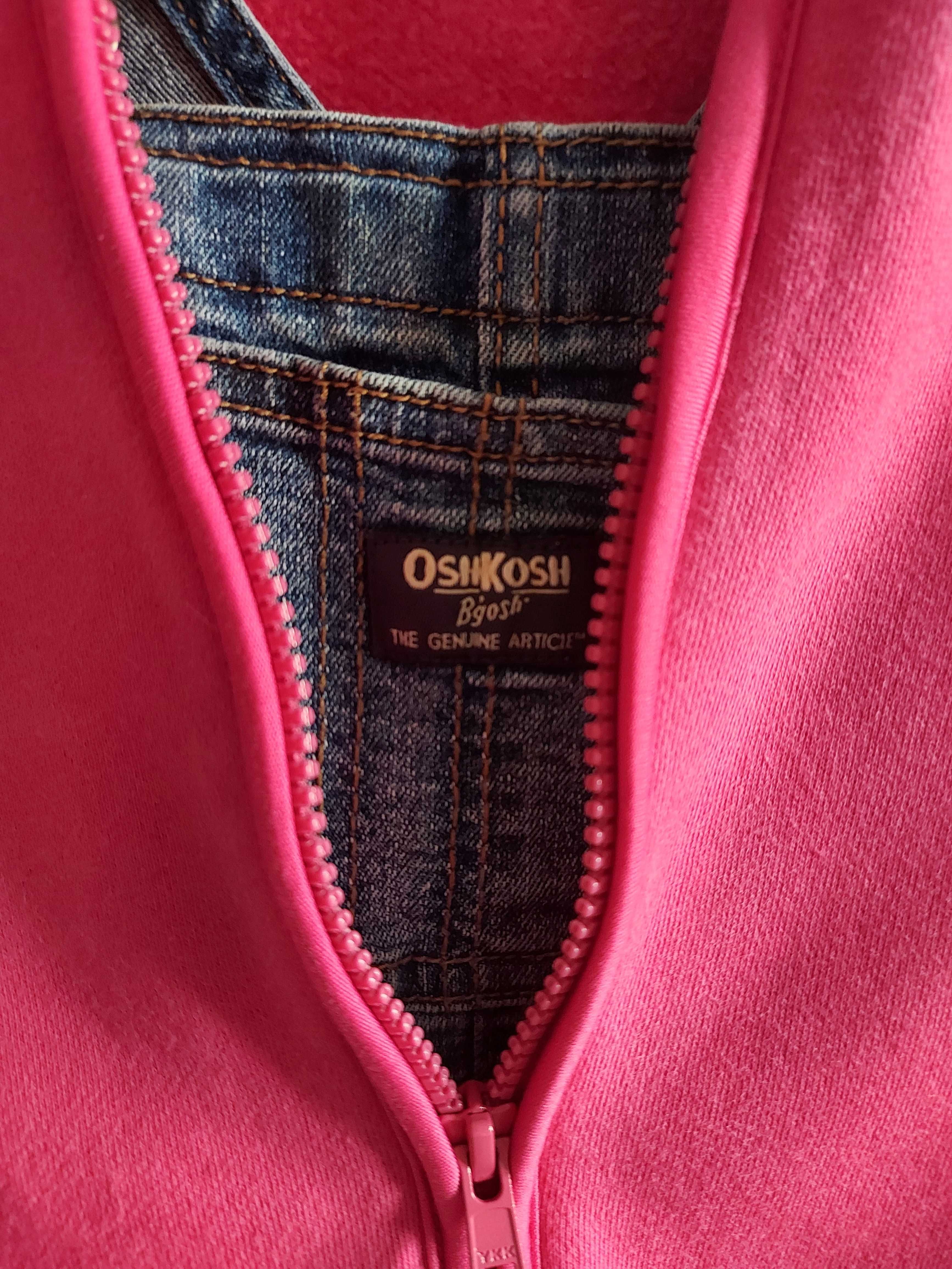 Spodnie ogrodniczki Oshkosh + bluza Gymboree r. 86 (18-24 mce)