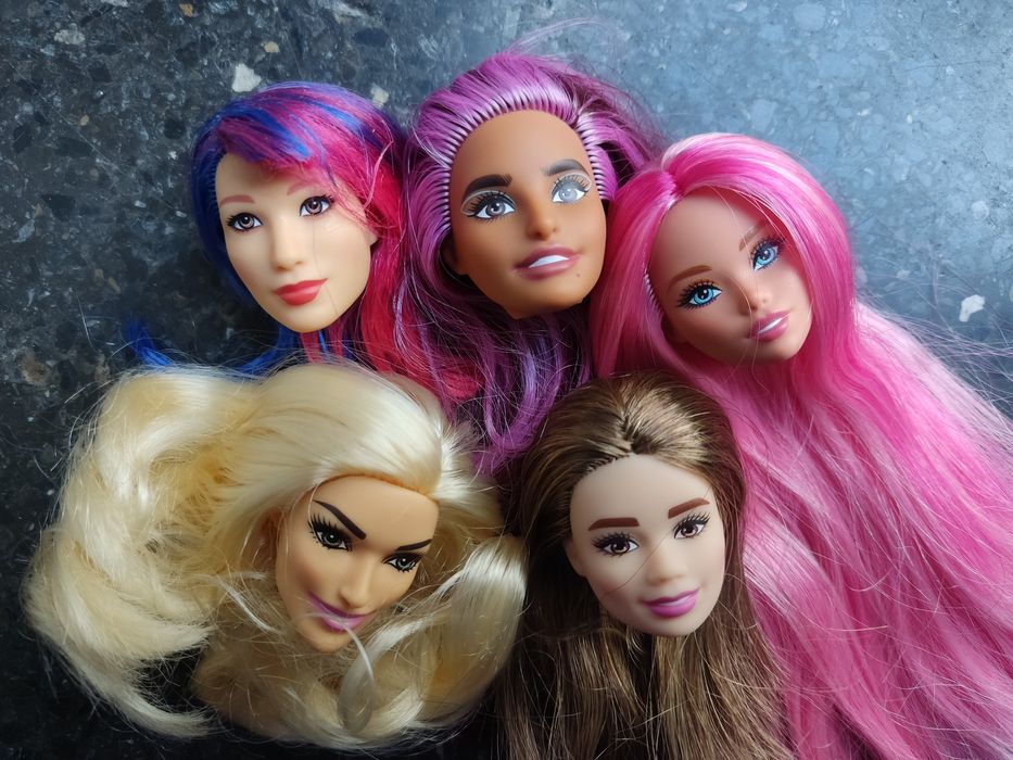 Zestaw nowe rzadkie głowy lalki barbie rozowe