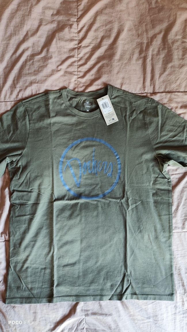 Dockers zielony khaki oliwkowy t-shirt rozm XL