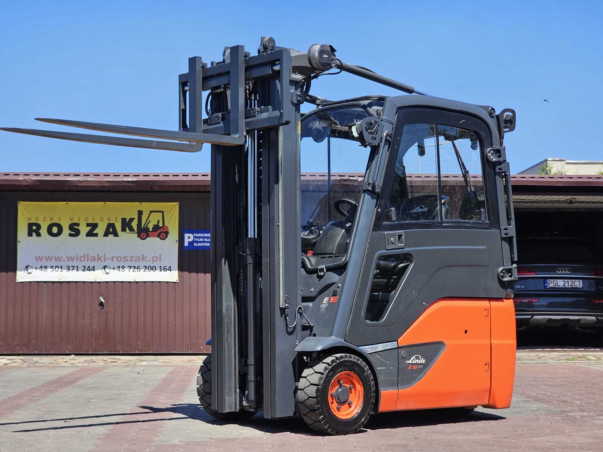 Wózek widłowy Linde E16-02 Elektryczny 2019r. Triplex 3848h
