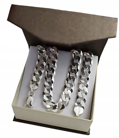 Srebrny Łańcuszek Pancerka 9,30 mm pr 925 Grawer Gratis