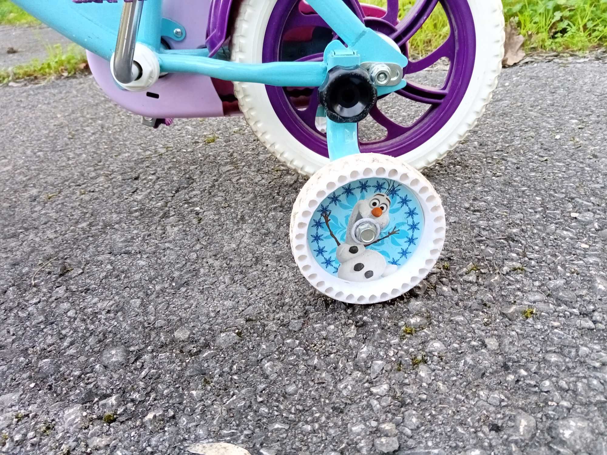 Bicicleta Frozen, roda 14, com rodas apoio