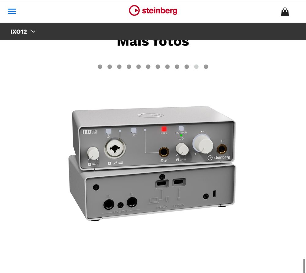 Interface de áudio STEINBERG IXO12  iPAD, Windows, MAC, android NOVA