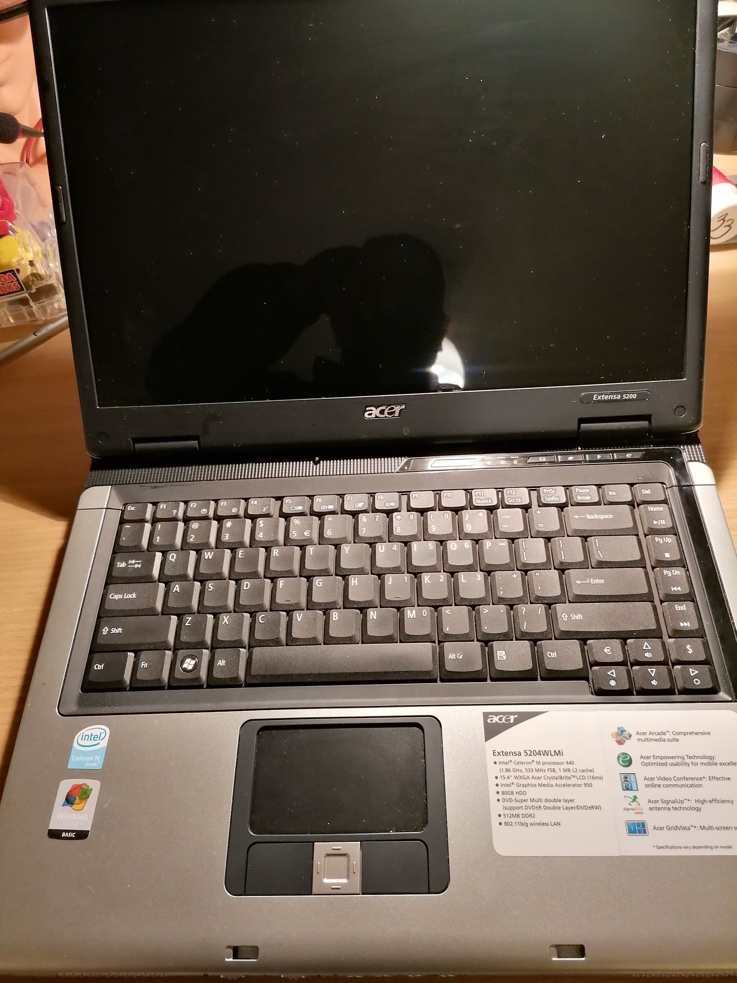 Laptop Acer Extensa 5200. 15.4" dobra elektroniczna maszyna do pisania