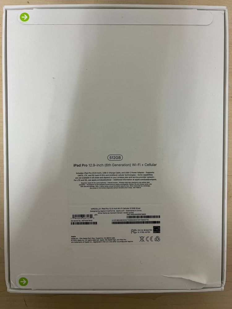 Apple iPad Pro 12.9" 2022 M2, 512GB, Silver, Wi-Fi + LTE (MP633)
