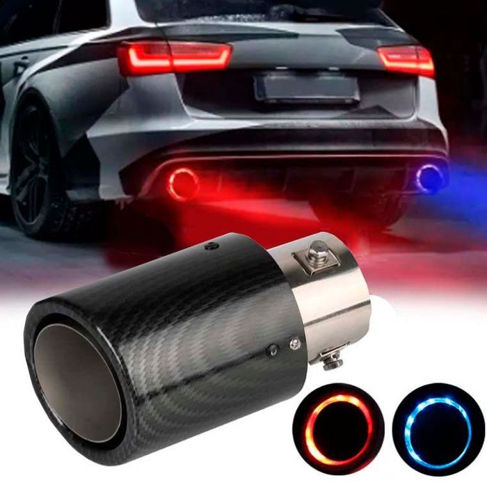 Насадка на глушитель с подсветкой (синяя или красная).