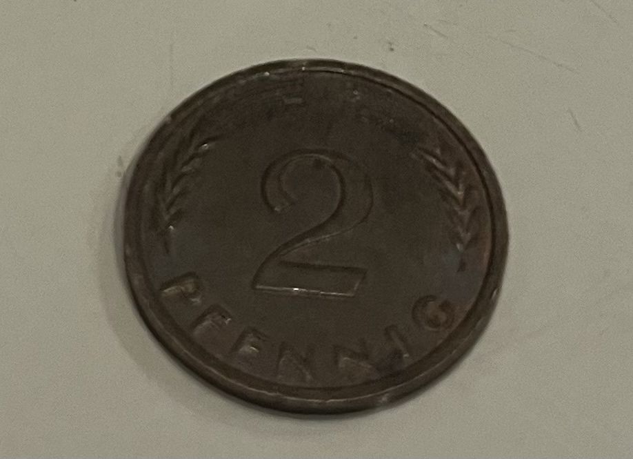 moneta niemiecka 2 pfenning NRD 1964