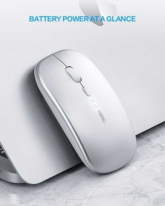 Bezprzewodowa mysz INPHIC z możliwością ładowania srebrna myszka USB