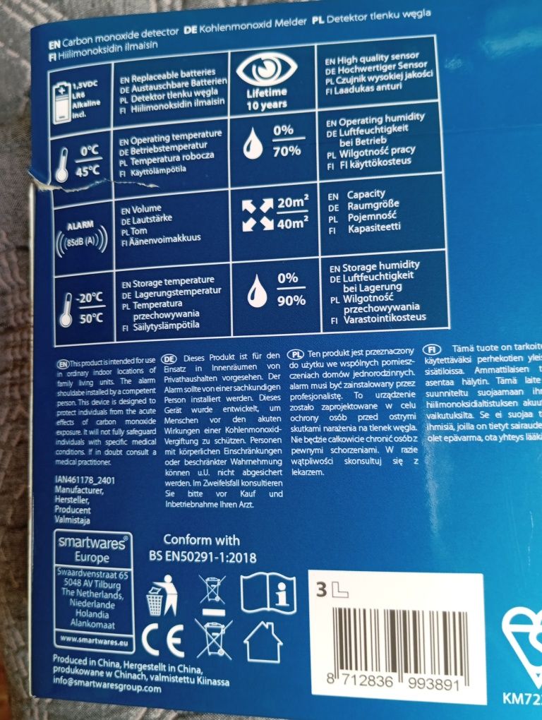 Detektor tlenku węgla