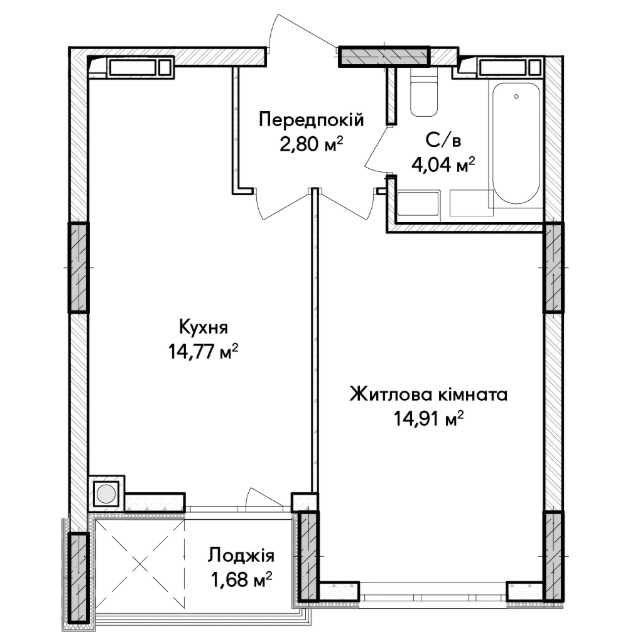Продається 1-кімнатна квартира з лоджією у ЖК Синергія Сіті