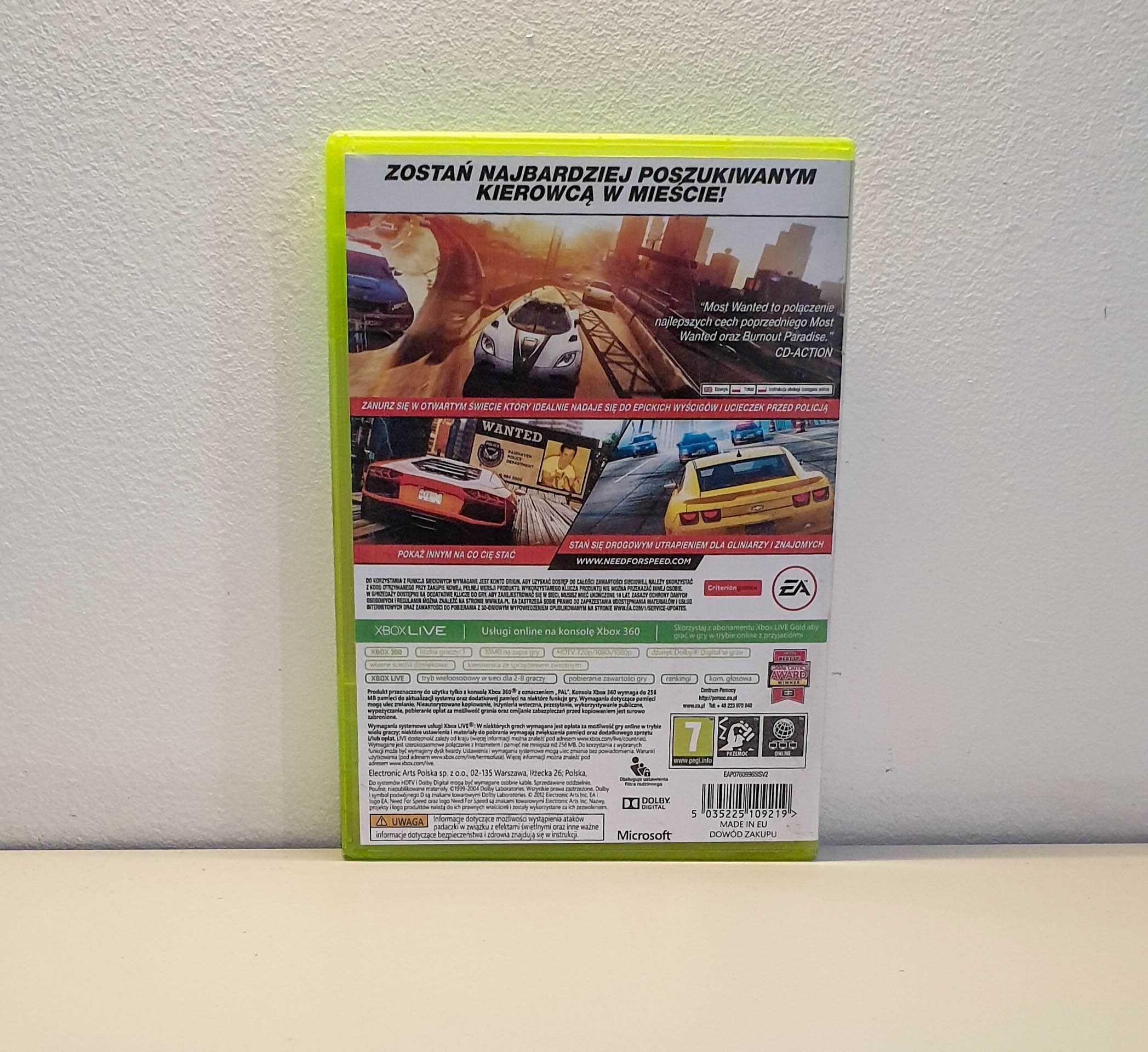 Gra Need For Speed: Most Wanted X360 Gra po Polsku Polska Dystrybucja