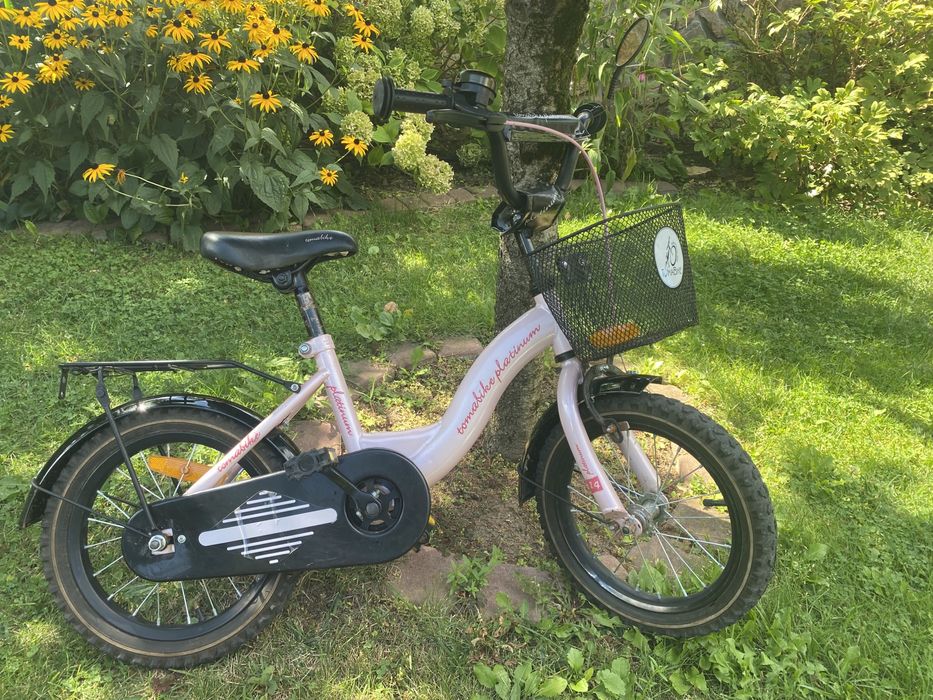 Rower dla dziecka Tomabike Platinum 14 cali prowadnik kółka boczne