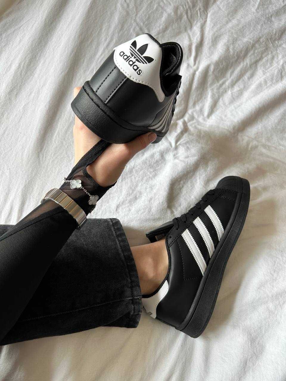 Кроссовки Adidas Superstar 2W Black / White premium