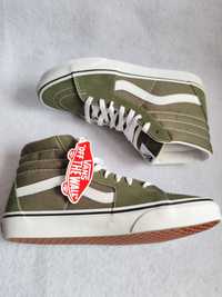 "Vans Sk8-Hi" skórzane trampki unisex długość 26.5 cm zielone