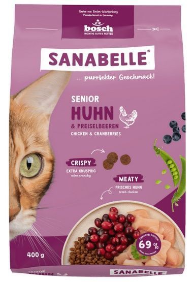 Zdrowa karma dla starszych kotów z mięsem kurczaka - Sanabelle 400g