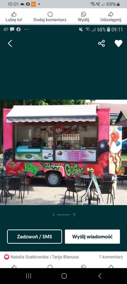 Przyczepa gastronomiczną lody,gofry