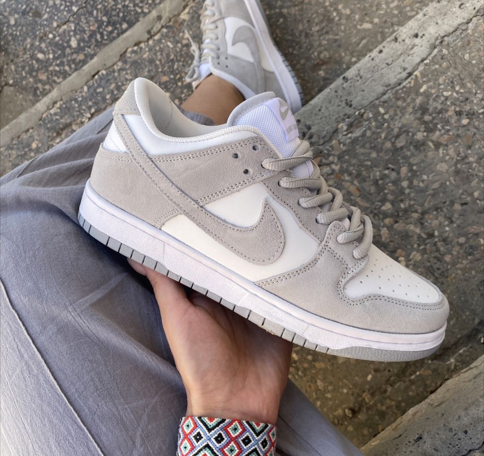 Кросівки Жіночі Nike Dunk Low White/Grey 36-41 Хіт Lux Без передоплати