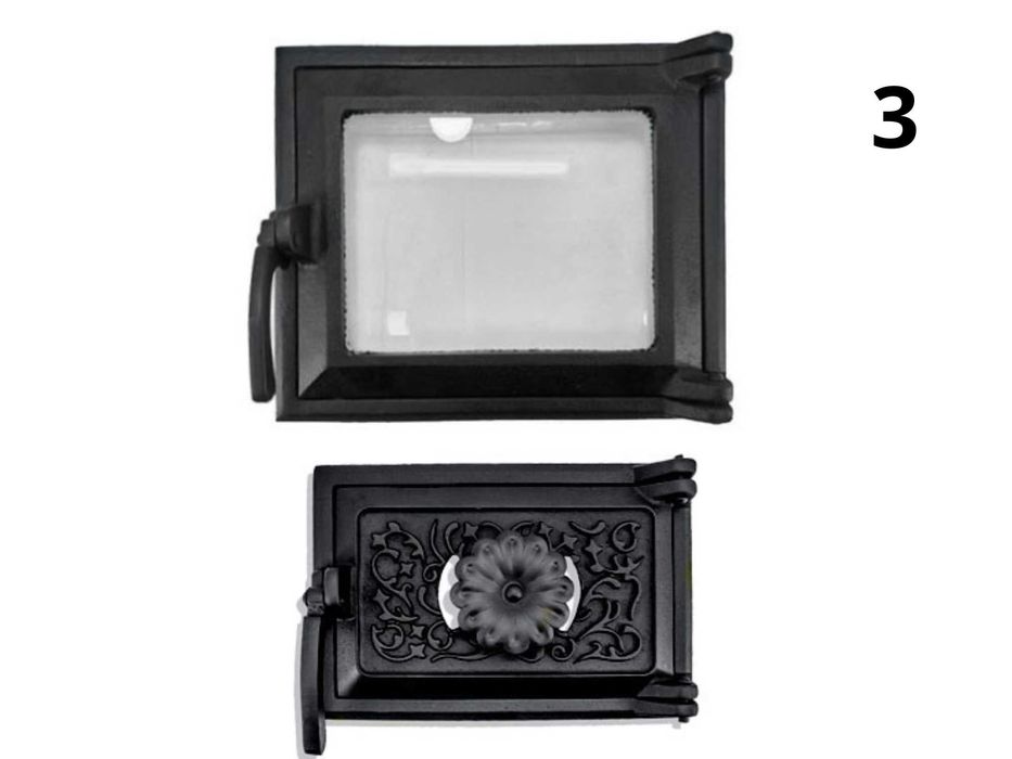 Дверца для печи и камина со стеклом, топочная чугунная печная дверка