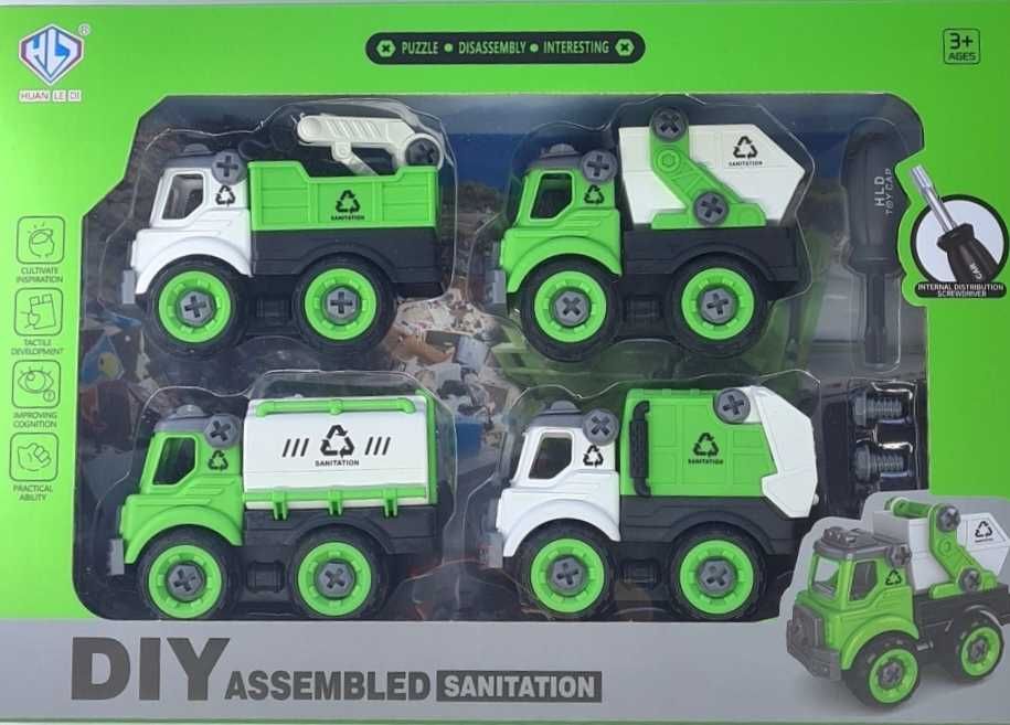 Auto samochodzik 4sztuki Zestaw aut specjalnych kreatywne konstrukcyjn