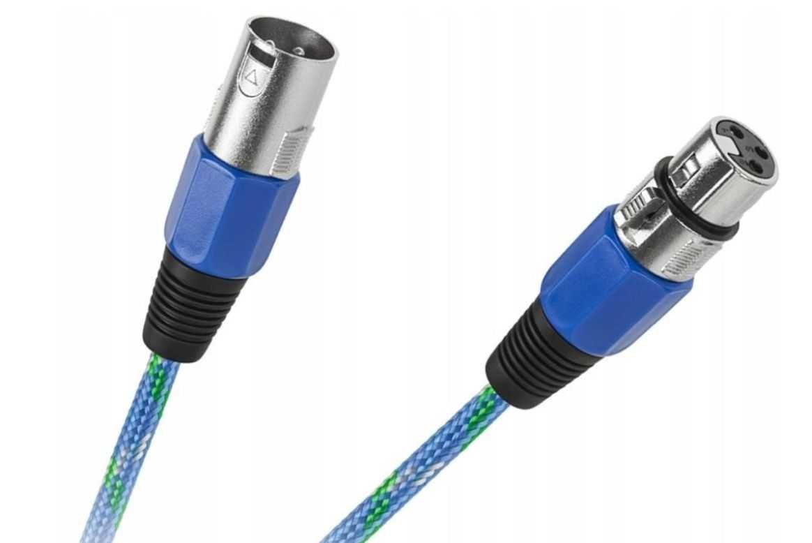 Kabel mikrofonowy XLR_XLR  wtyk-gniazdo 5m bawełniany oplot