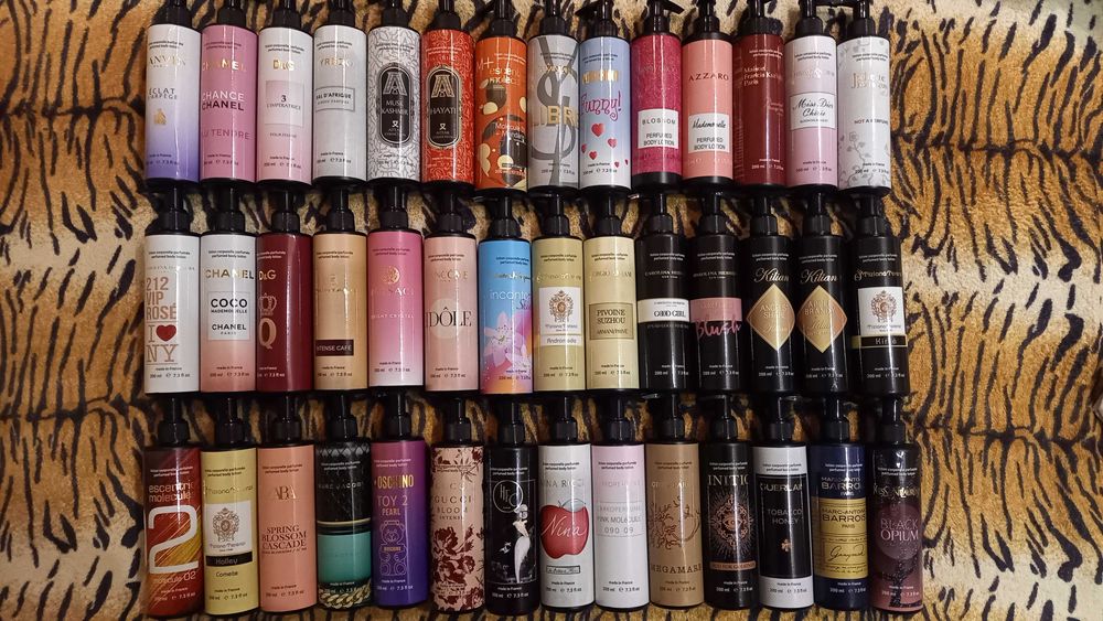 Парфумований лосьйон для тіла, спрей для тіла, сироватка для обличчя