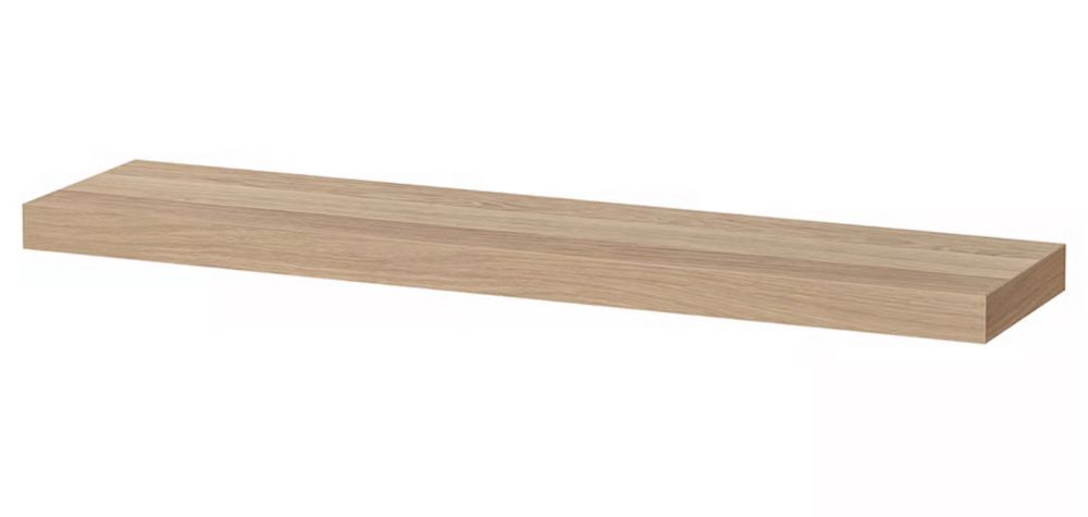 Estante de parede, ef carvalho c/velatura branca, 110x26 cm