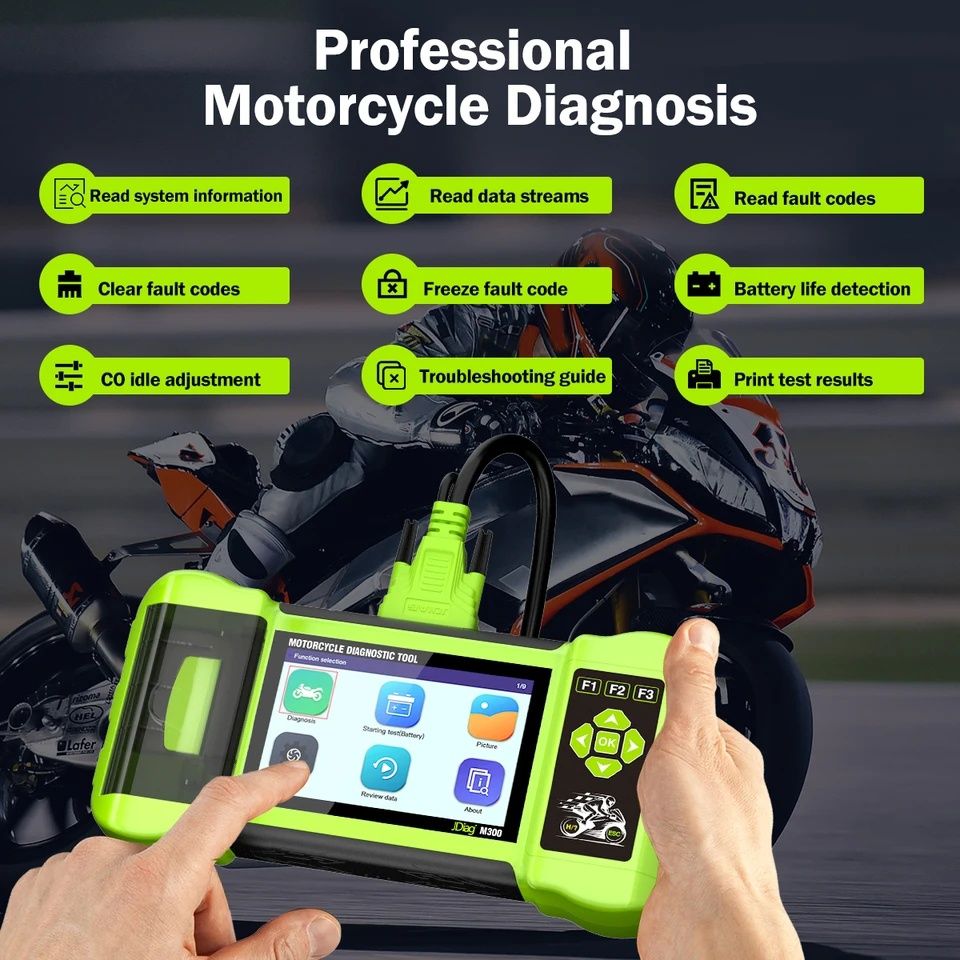 Máquina diagnostico profissional moto motociclo jdiag m300