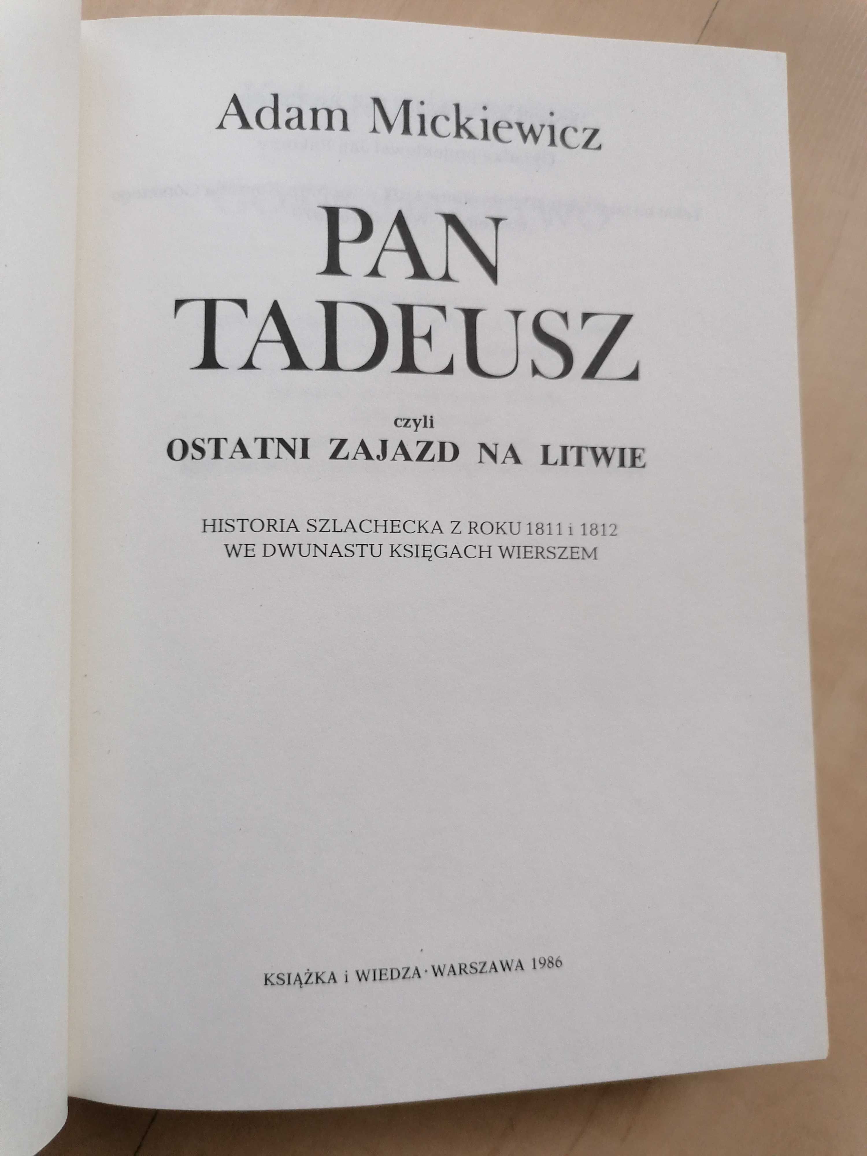 Adam Mickiewicz "Pan Tadeusz" rok 1986