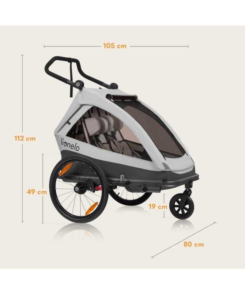 Przyczepka rowerowa dla dzieci 2w1 wózek spacerowy składana lionelo
