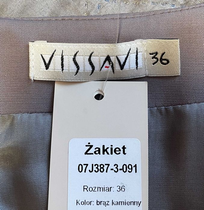 Garsonka Vissavi, żakiet, spódnica, bluzka NOWE Z METKAMI r. 36