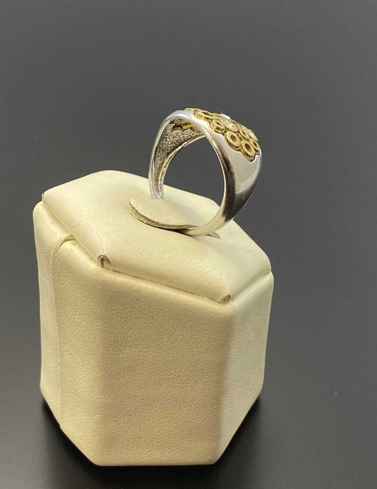 Srebrny pierścionek z pozłacaniem Ag925 r16