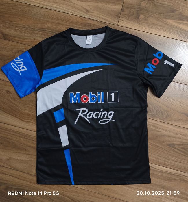 T-shirt T-shirt męski Mobil 1 Racing materiał oddychający rozm M
