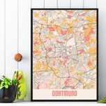 plakat mapa miasta, plakat mapa europejskich i światowych miast