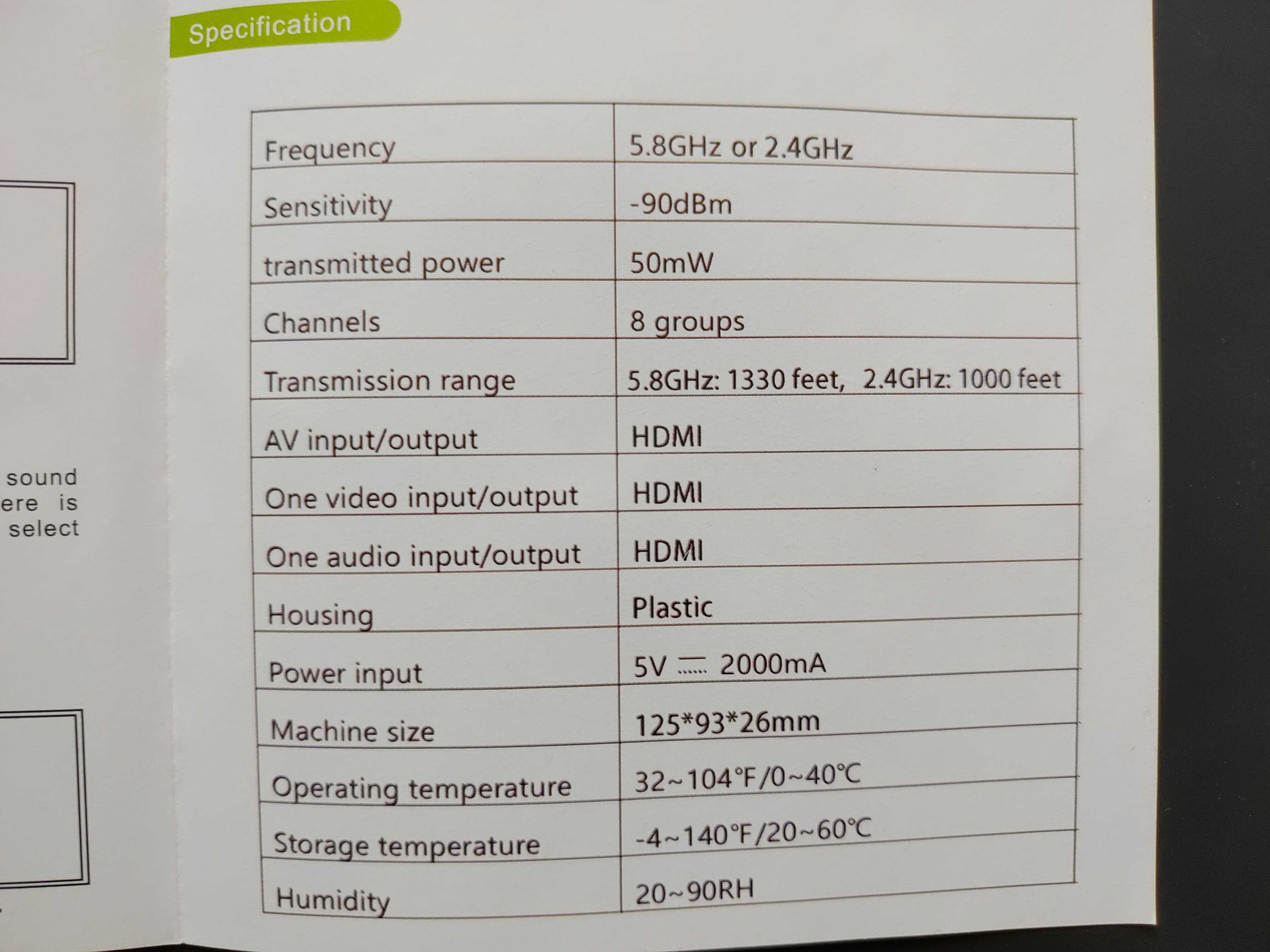 Transmissor de vídeo sem fio HDMI