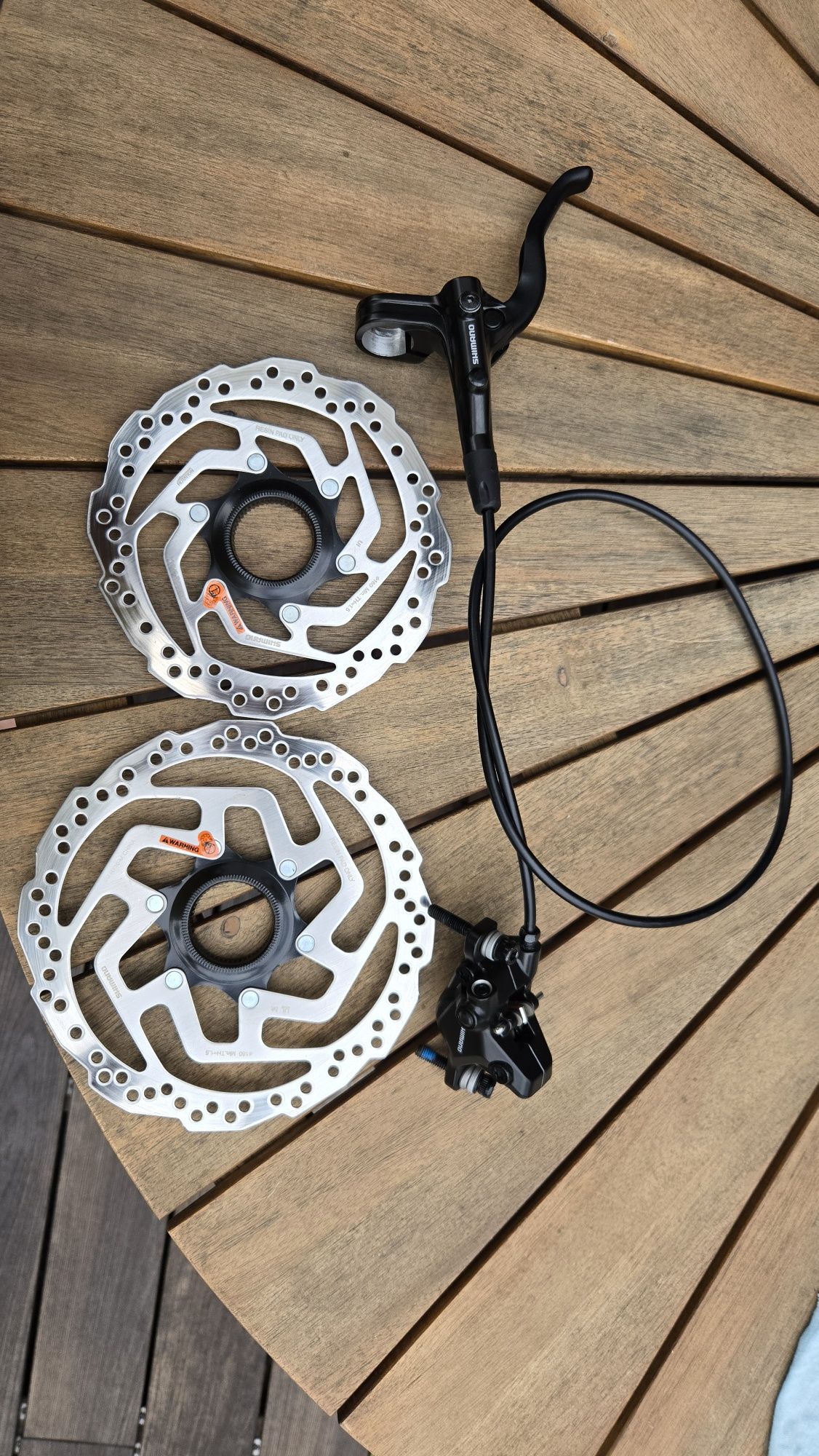 Zestaw hamulce hydrauliczne shimano mt-400 plus tarcze Mt-RT10