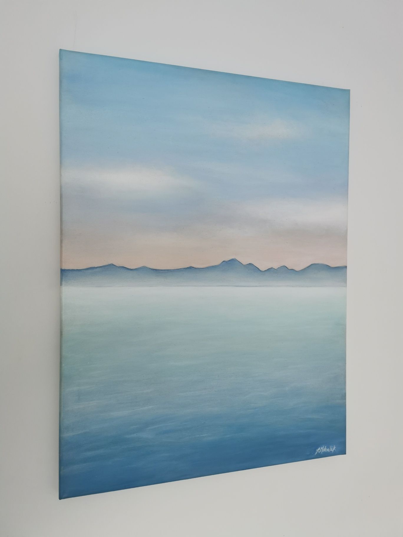Obraz ręcznie malowany morze płótno akryl 60x80cm