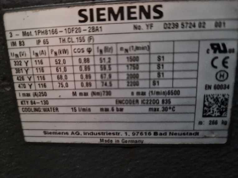 Silnik siemens 75kW 1PH8166-1DF20-2BA1