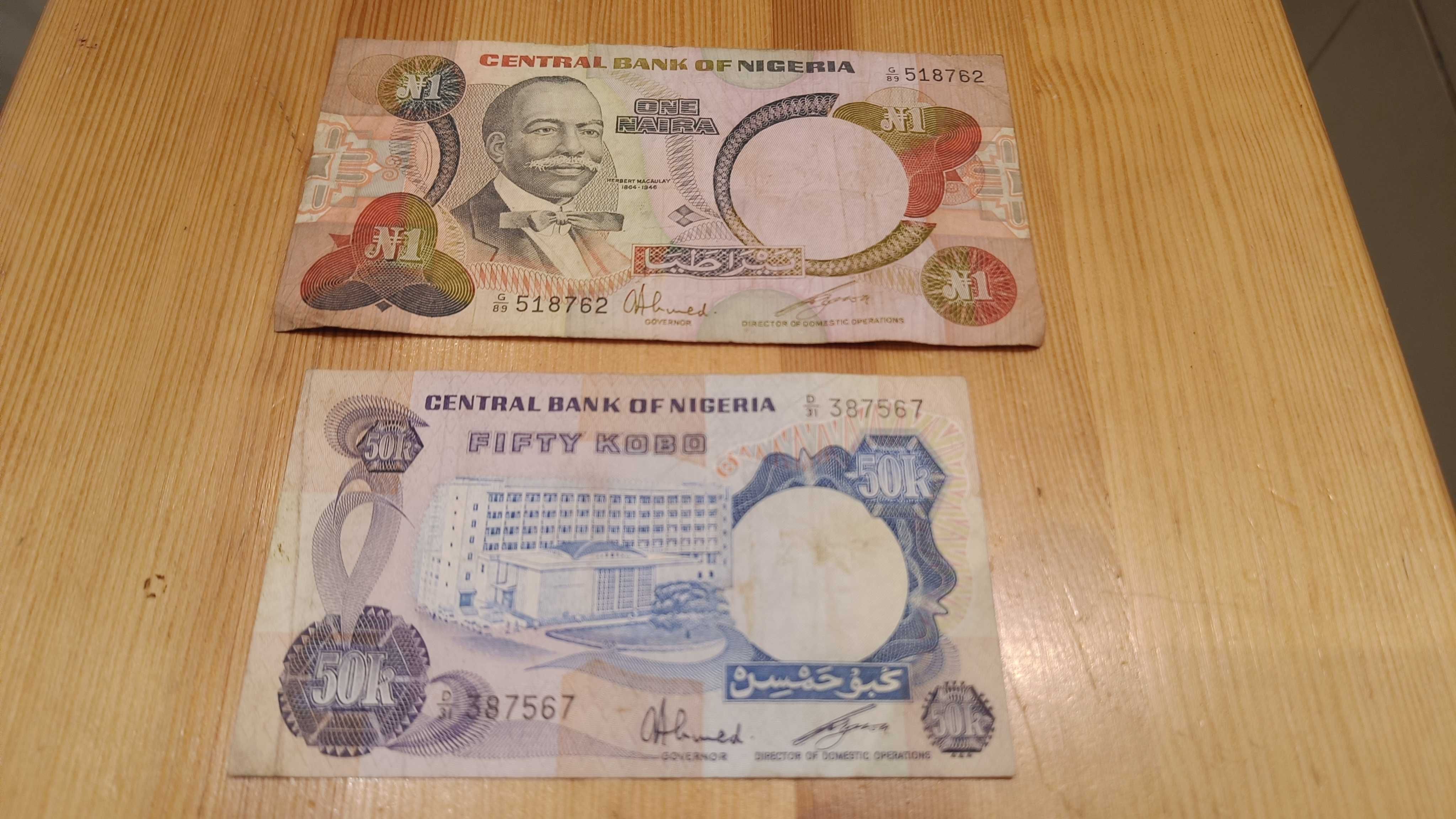 Zestaw banknotów nigeryjskich