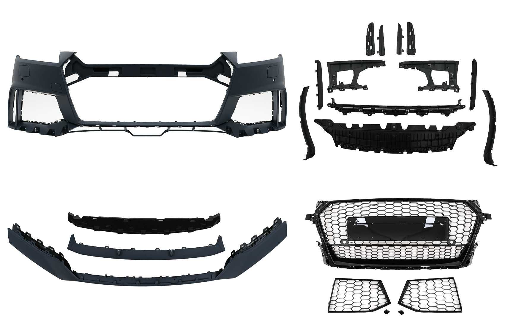Para-choque Audi TT 8S Mk3 RS 2014 a 2019 + Grelha + Extensão de Lábio