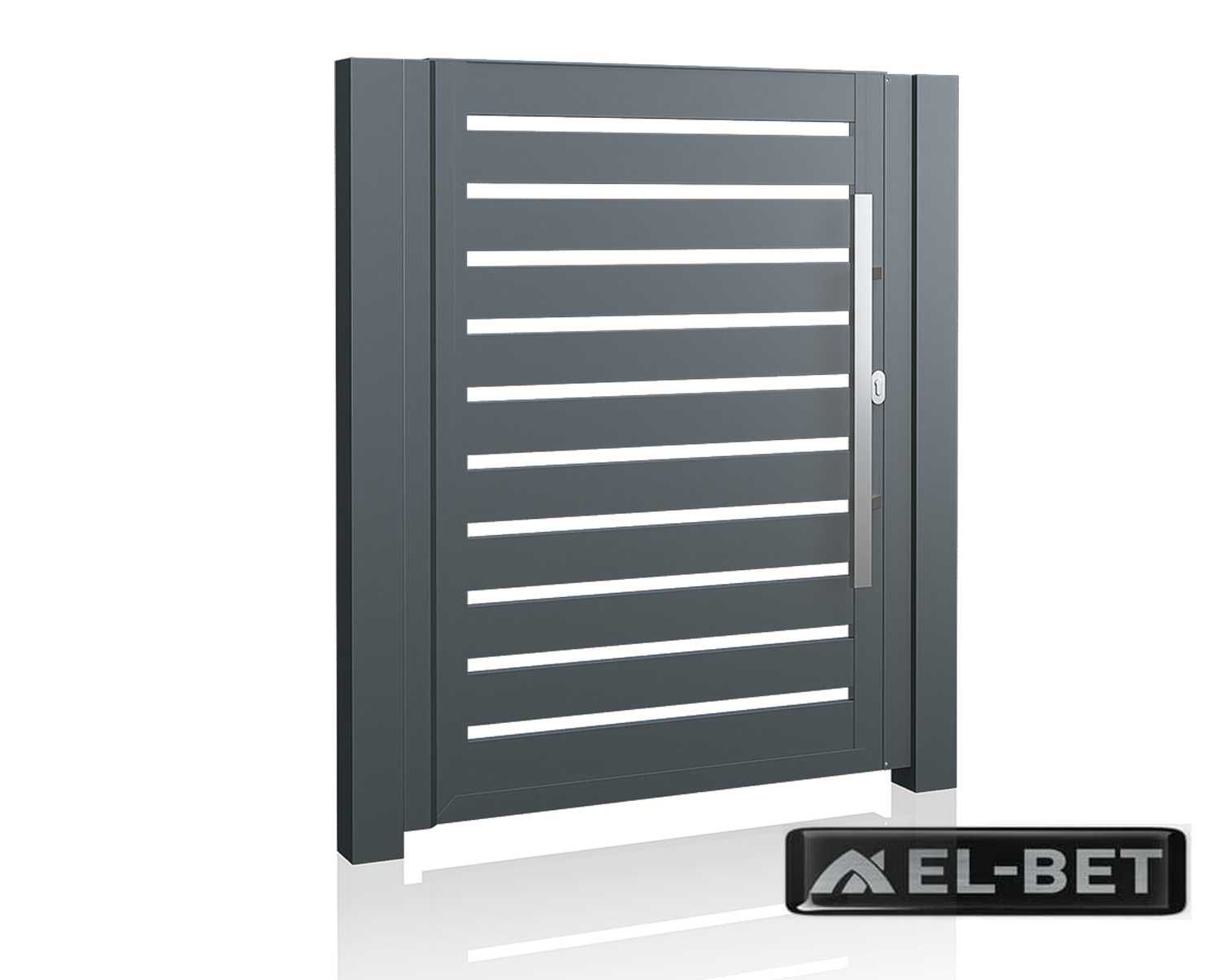Brama dwuskrzydłowa aluminiowa 400x145 cm - wypełnienie poziome 100x20