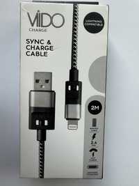 Cabo Sync e Fast Charge Lightning / USB-A 2m 5V 2.4A Vildo