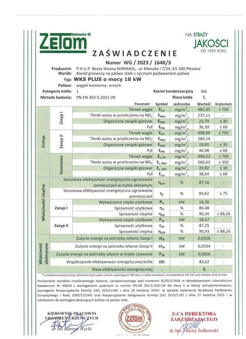 Kocioł c.o. na węgiel WKS PLUS 18 kW