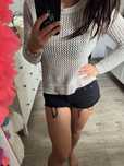 Sweter azurowy bezowy piekny