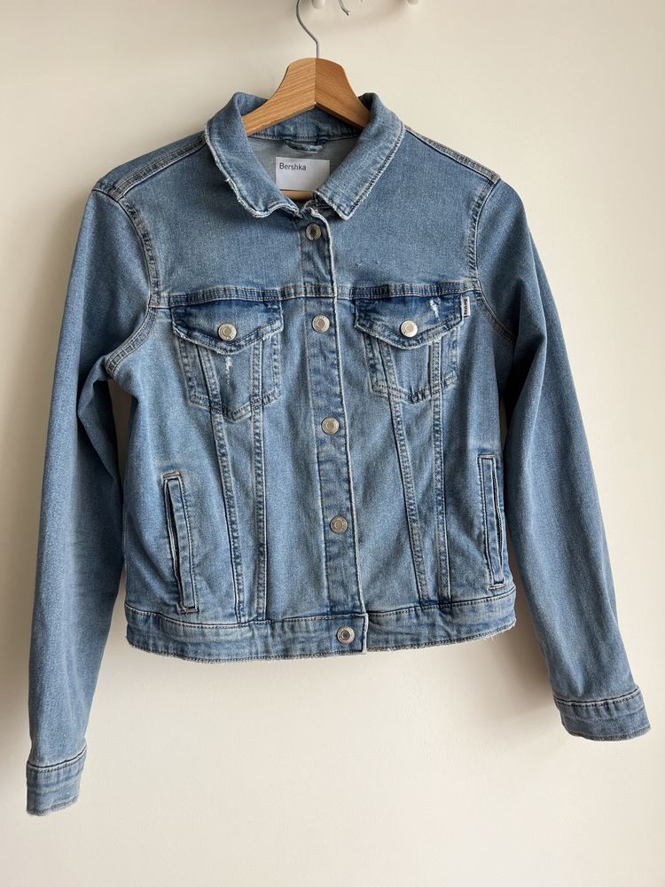 Bershka kurtka jeansowa 38 M denim jasny jeans