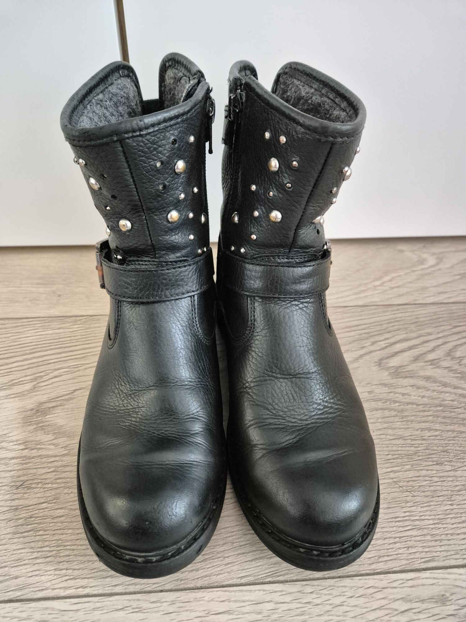 Kozaki botki Lasocki zimowe skórzane r. 32 czarne buty skóra sztyblety